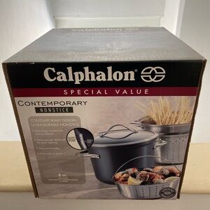 Calphalon Contemporary Nonstick 8Qt. Multi-Pot w Pasta & Steamer Inserts & Cover